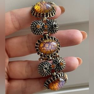 Antique crackled amber bracelet